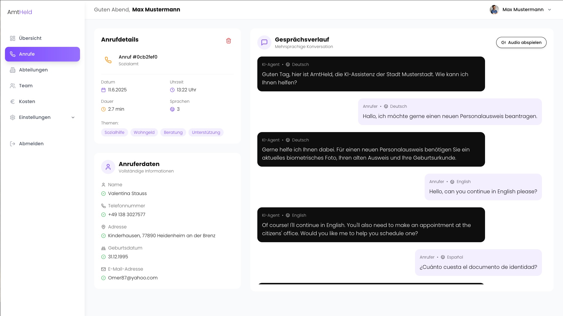 Mehrsprachige Gesprächsführung